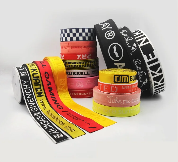 Custom Logo garment & processing accessories strap textile underwear elastic band webbing loom bands jacquard ribbon
