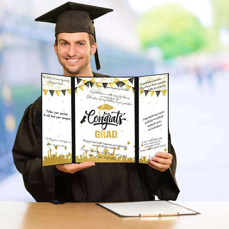Wholesale Graduation Cards Black Gold Graduation Guest Book for College High School