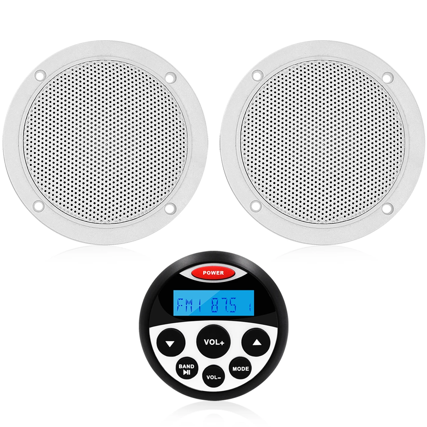  Водонепроницаемый морской радио Bluetooth стерео аудио FM AM приемник MP3 плеер + 1 пара 4 дюймовый колонки для UTV ATV SPA Гольф
