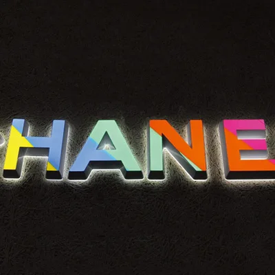 Outdoor Acrylic Advertising Logo Full Lit Lettering Signs background wall production lights