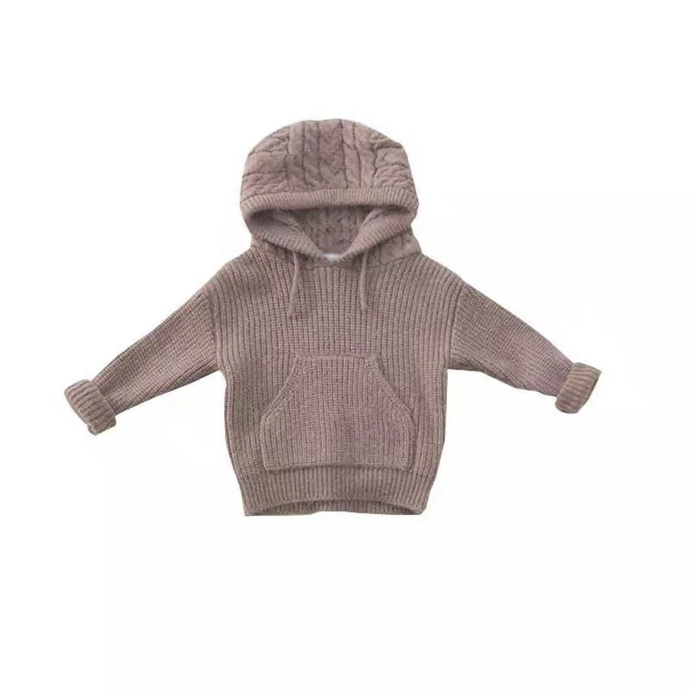 
wholesale plain pink color baby boys merino wool sweater kids hoodies  (62398829315)