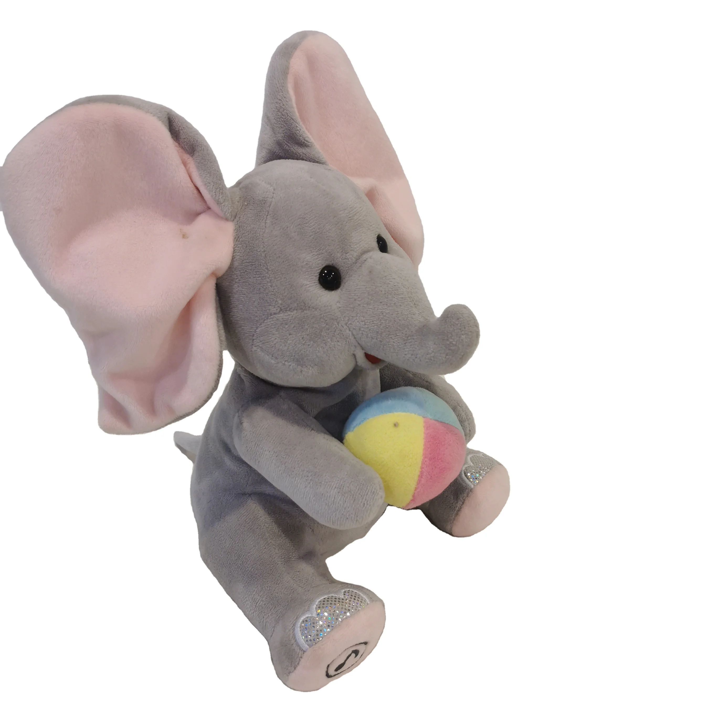 B/O CUTE  HIDE AND SEEK ELEPHANT PLUSH DOLL  with music
