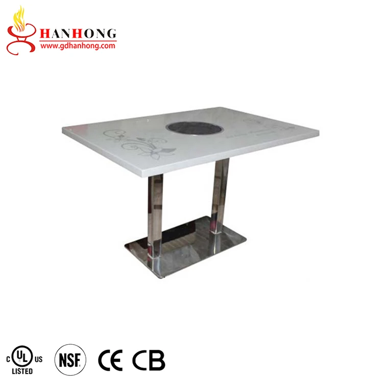 Commercial hot pot table electric marble table top for restaurant