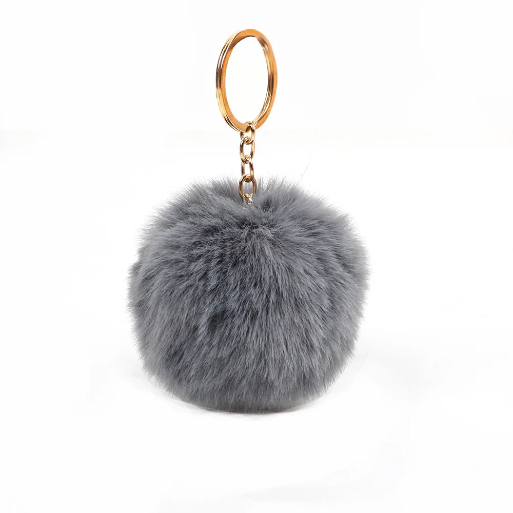 Wholesale Faux Rabbit Fur Pom Pom Keychain, Fluffy Keychain Pom Pom, Furry Keychains Pom Pom