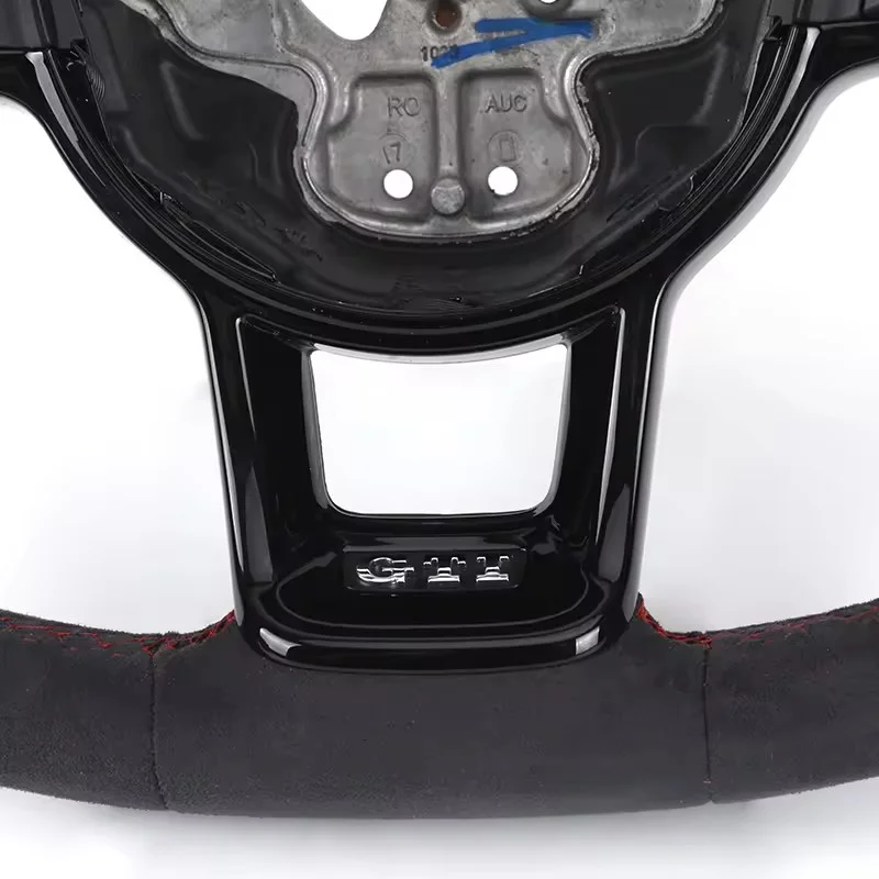 Piano-Black Trim Full Alcantara Leather Steering Wheel for VW Polo Golf 6 7 R MK5 MK6 Mk7 GTI Passat B6 B7 Carbon Toyota Corolla