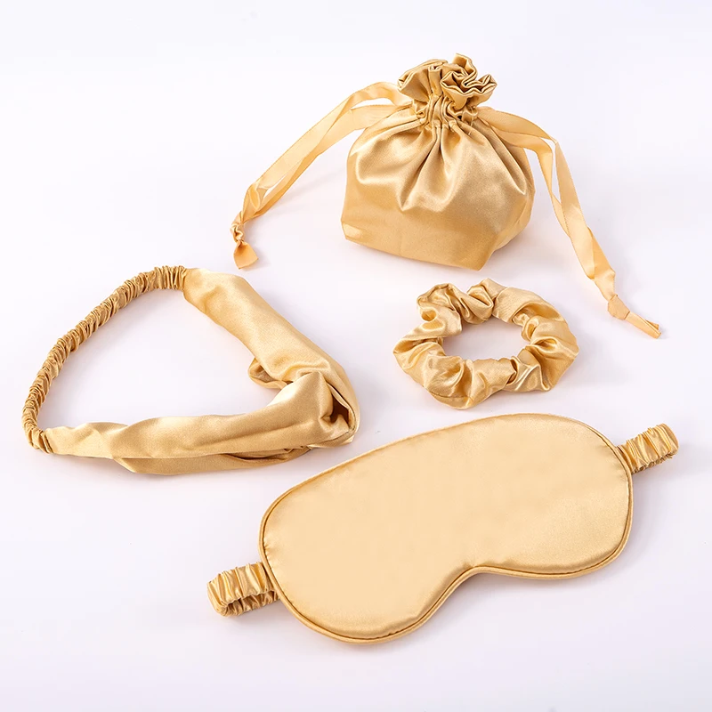 Hot Selling Wholesale Price Factory Satin Pure Silk Headband silk like eye mask for Christmas Gift