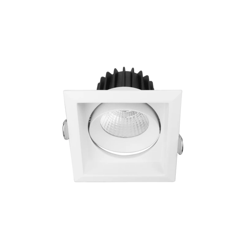 Rotation tilt head square cast aluminum LED down light home modern indoor embed CCT dimmable switchable 12 w ceiling down light