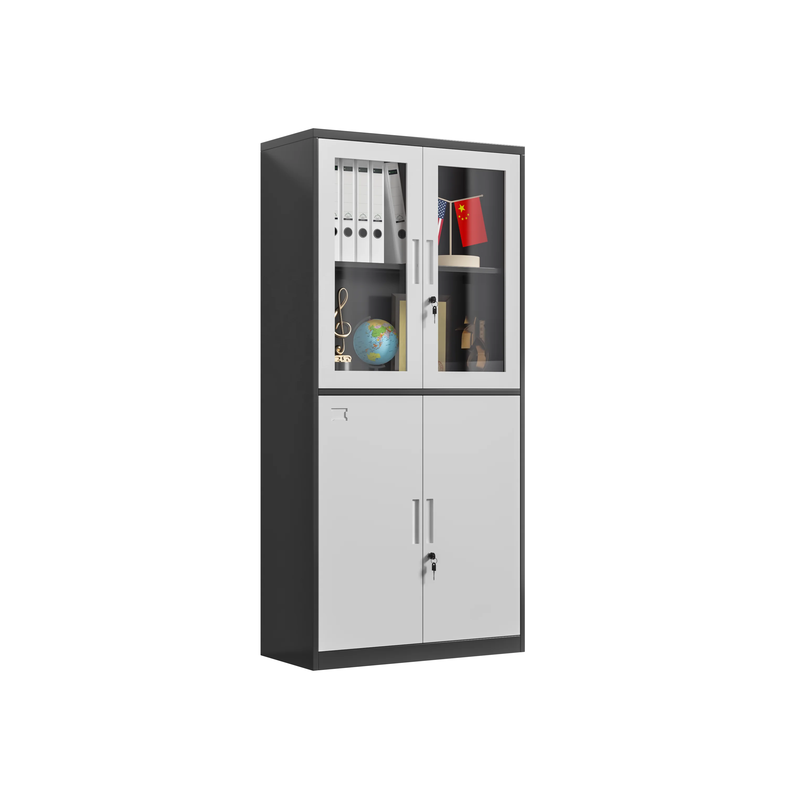 2 Door Office Cabinet File cabinet With 2 Glass doors steel filing cabinet for office use