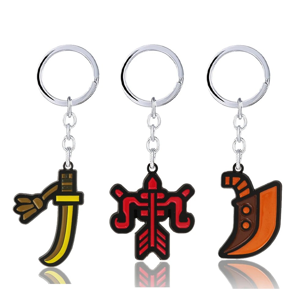 Game MHW Monster Hunter Broadsword Keychain Cartoon Monster Metal Pendant Necklace For Men Gifts