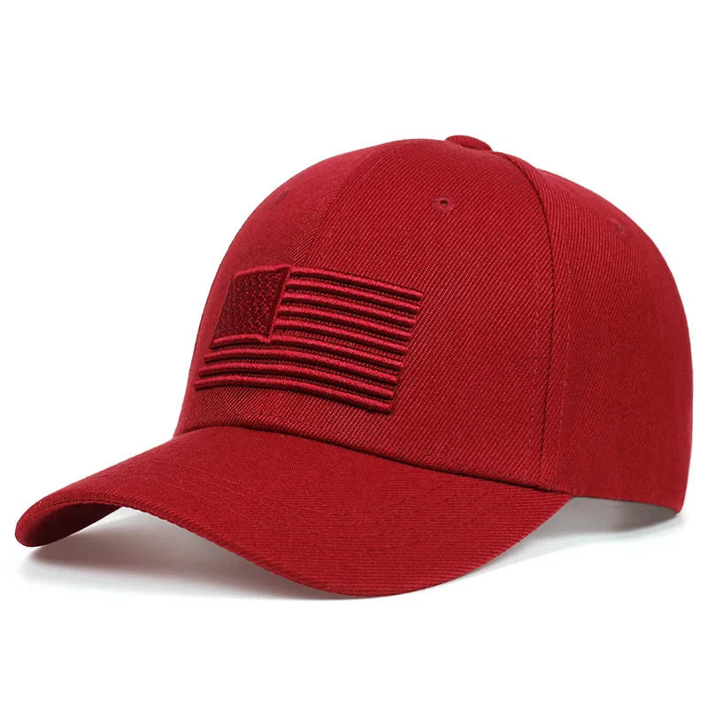 USA Flag Embroidery Baseball Cap Solid Color Vintage Sun Hat Adjustable Dad Hats For Women Men