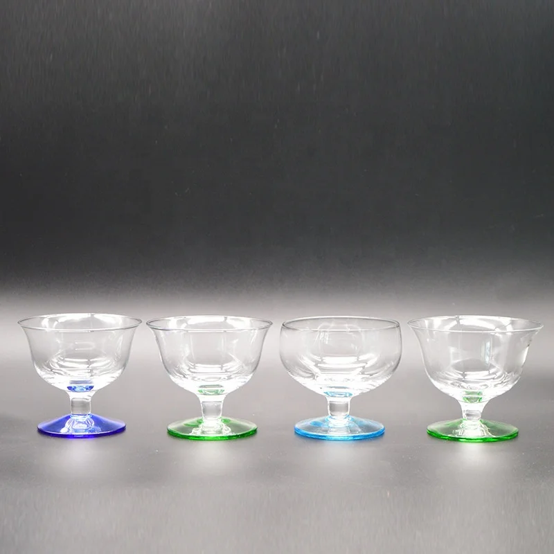 Transparent Dessert Ice Cream Glass Cake Bowl for Household Sundae Glass with High Foot