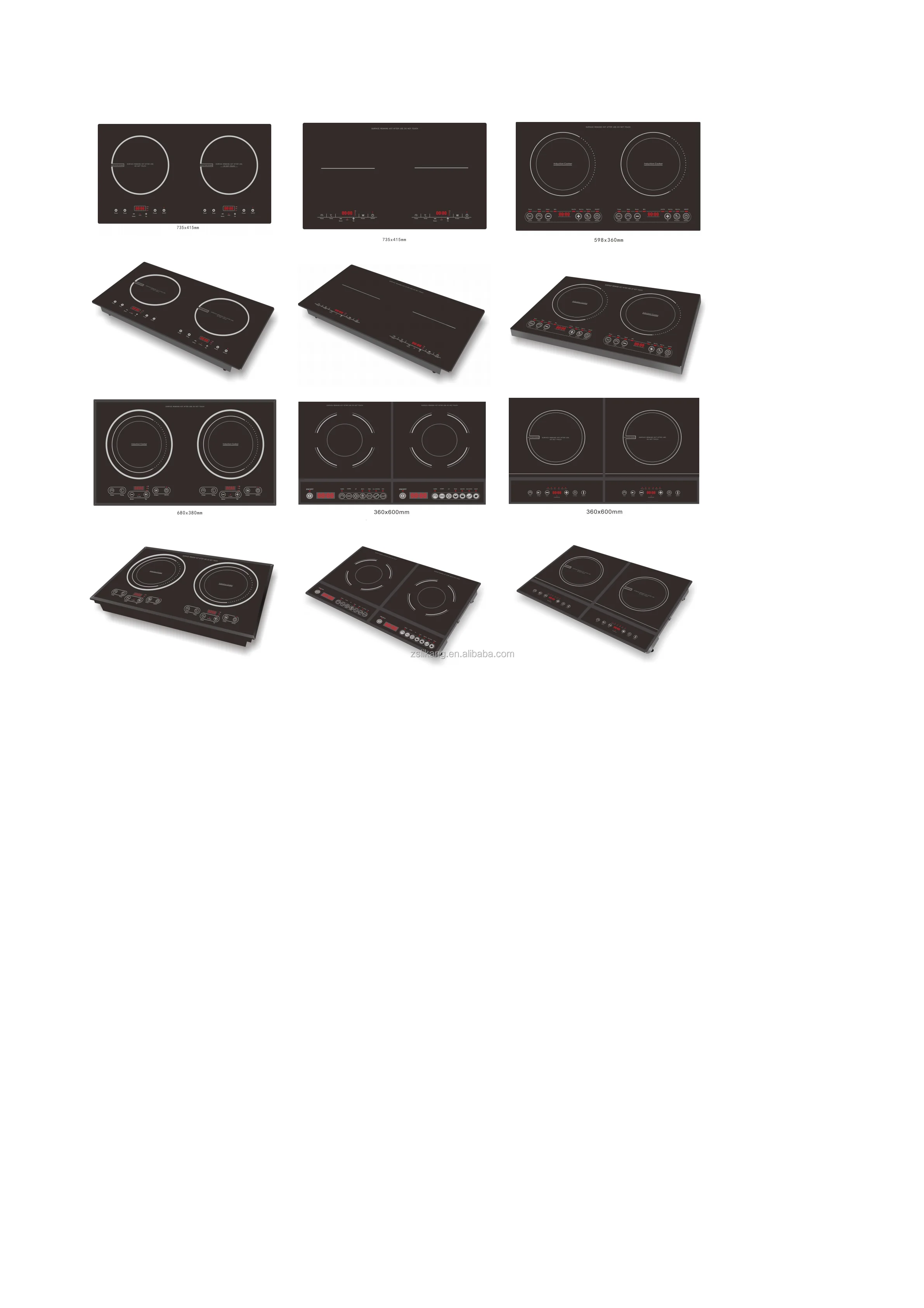 Digital 3600W Twin Induction Hob /Double Electric Cooking Hob in Black