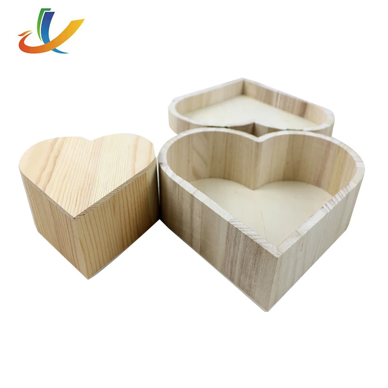 Heart-shaped Wooden Box Storage Box Creative Crafts Wooden Storage Box With Lid