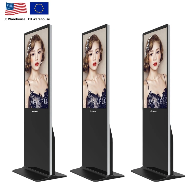 HUSHIDA 43 55 65 Advertising Screen Lcd Digital Signage Android System 4k Interactive Information Kiosk Touch Display
