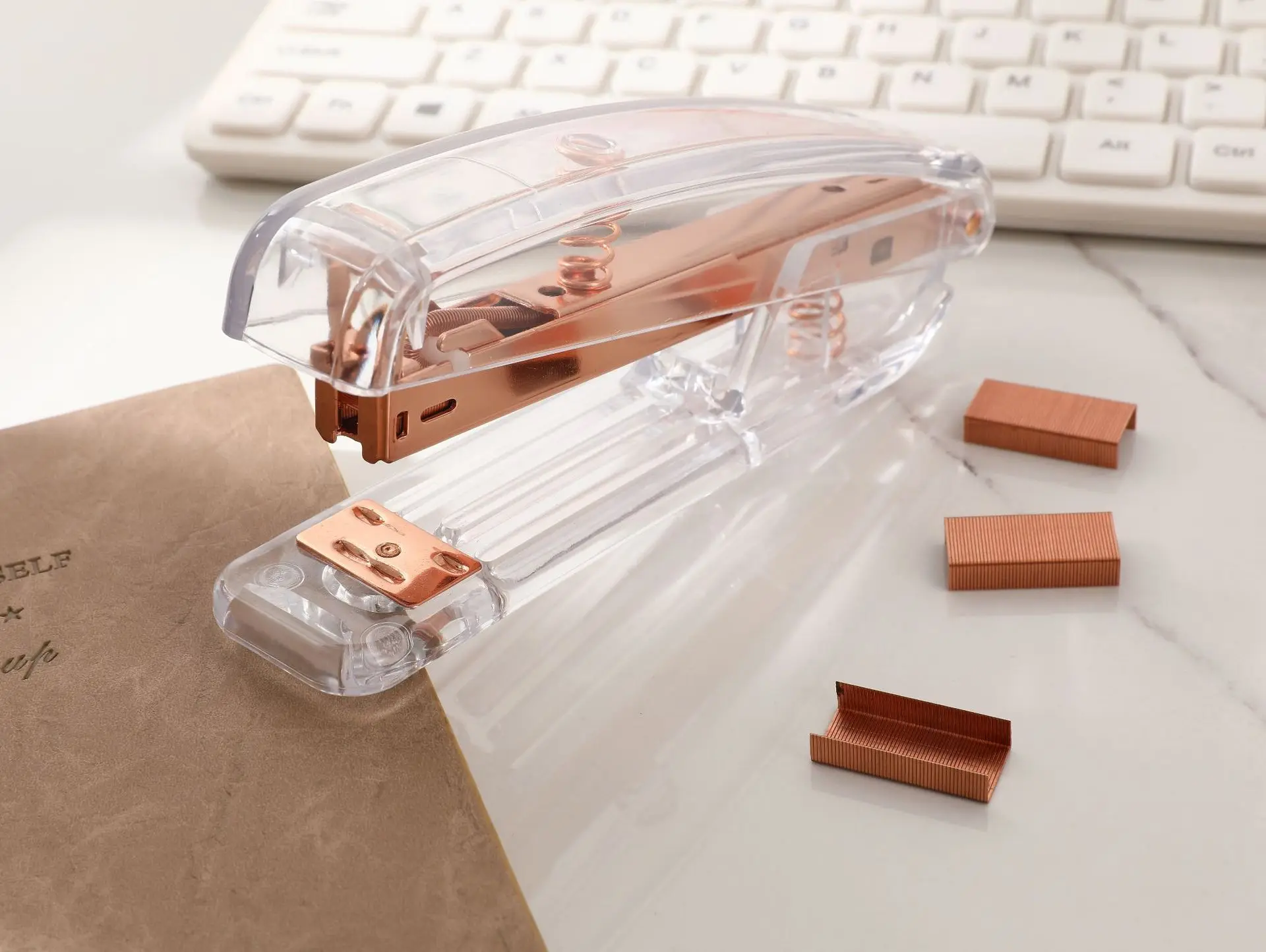 Transparent Stapler Rose Gold Stapler Office Student