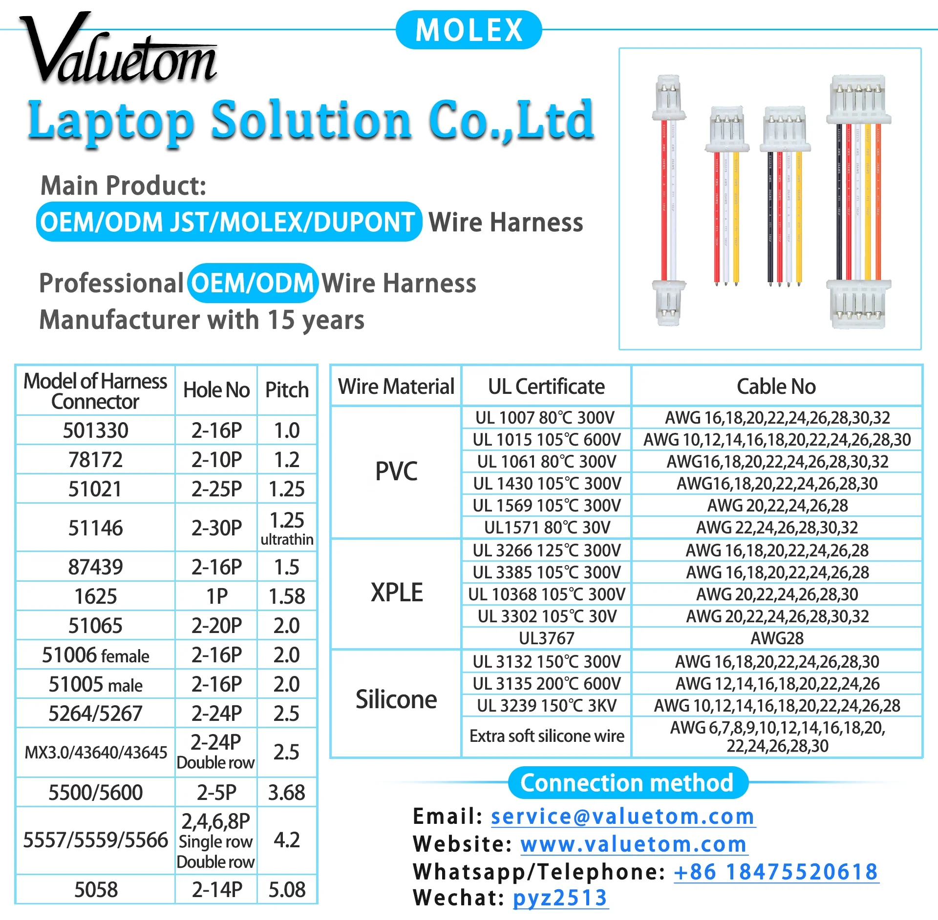 Wholesale jst molex dupont tinned copper jumper wire harness custom for PCB breadboard household appliances