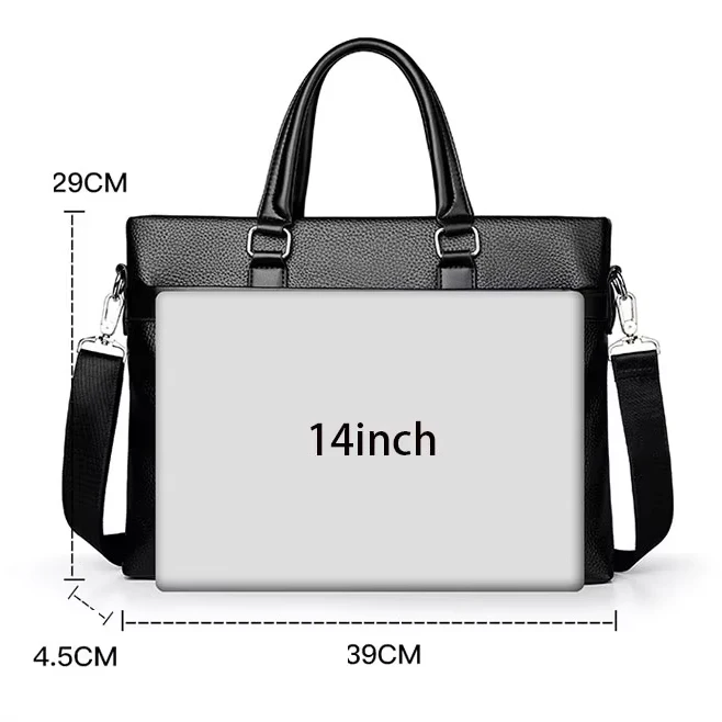 New Arrival Waterproof Lawyer Handbags Crossbody Shoulder Travel Business Laptop Bag PU Leather Briefcase Bags For Men