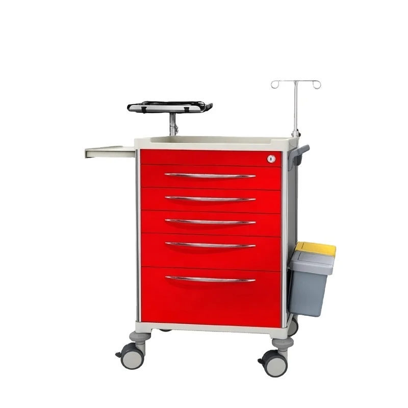 Больничная аварийная тележка, многофункциональная металлическая съемная аварийная тележка, тележка для больниц или клиник, тележка для аварийной ситуации
