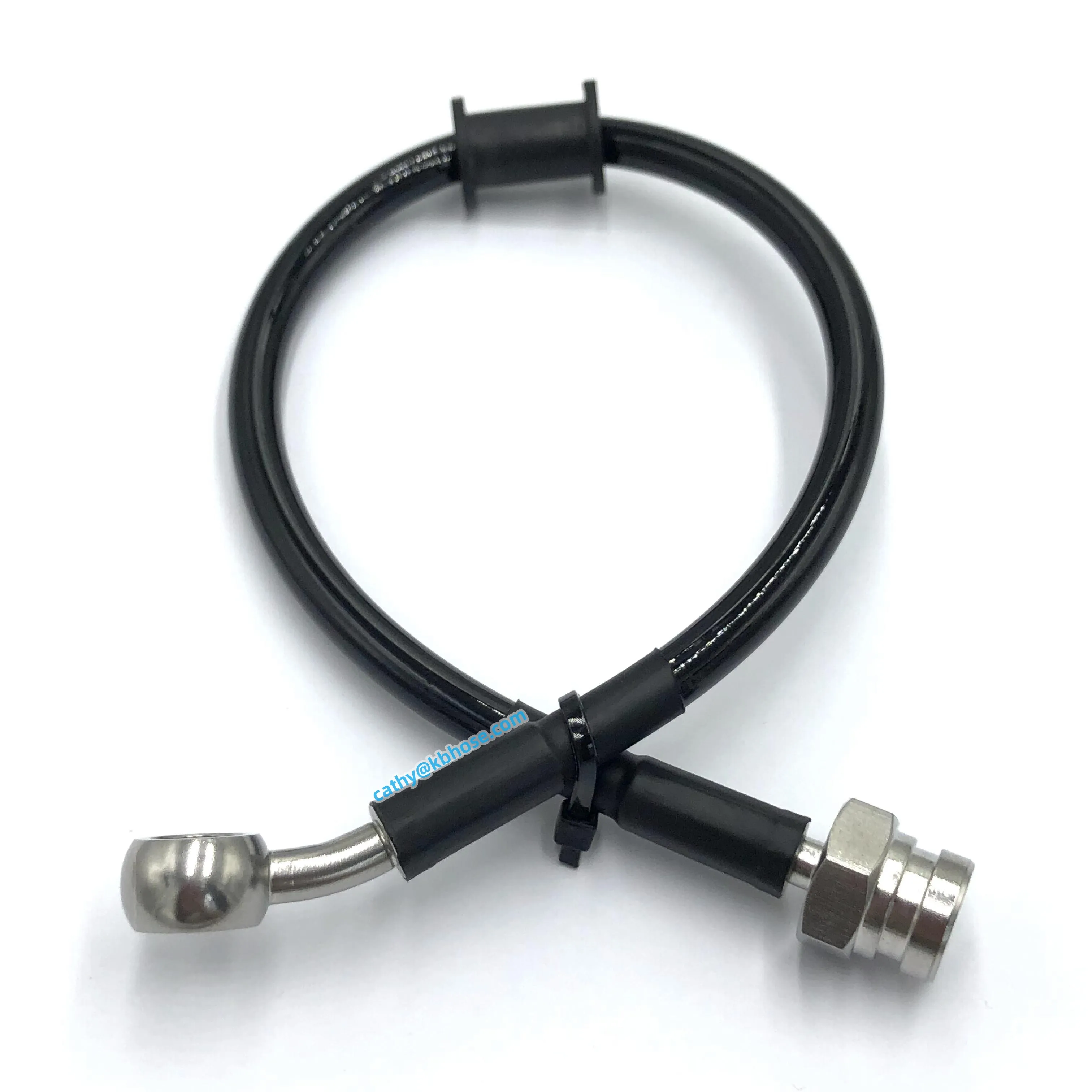 3AN AN-3 Stainless steel braided nylon/ptfe brake oil hose line with 28degree crimp banjo female brake fittings