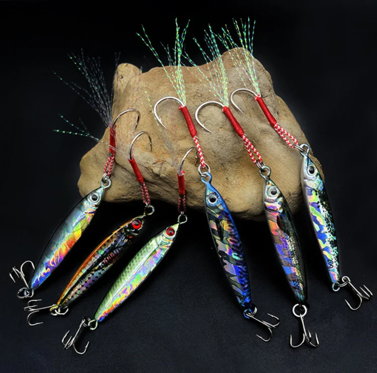 TOPLURE Factory 20g 35g 40g 60g 80g 3D Print Jig Metal Fishing Lure Ashore and Deep Sea Boat Fishing Jig Lure Japan Quality Jig