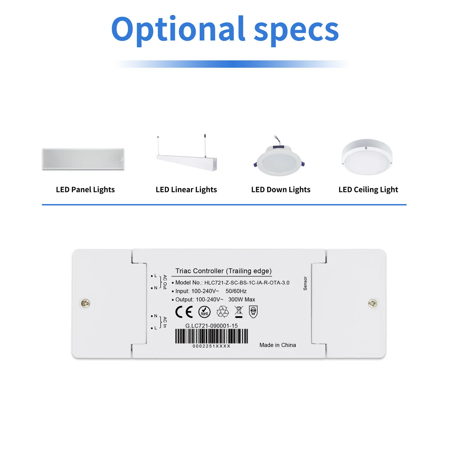 Triac/phase Cut Dimming Constant Voltage Led Driver For 1100-240V ac Dimmer Drive Power
