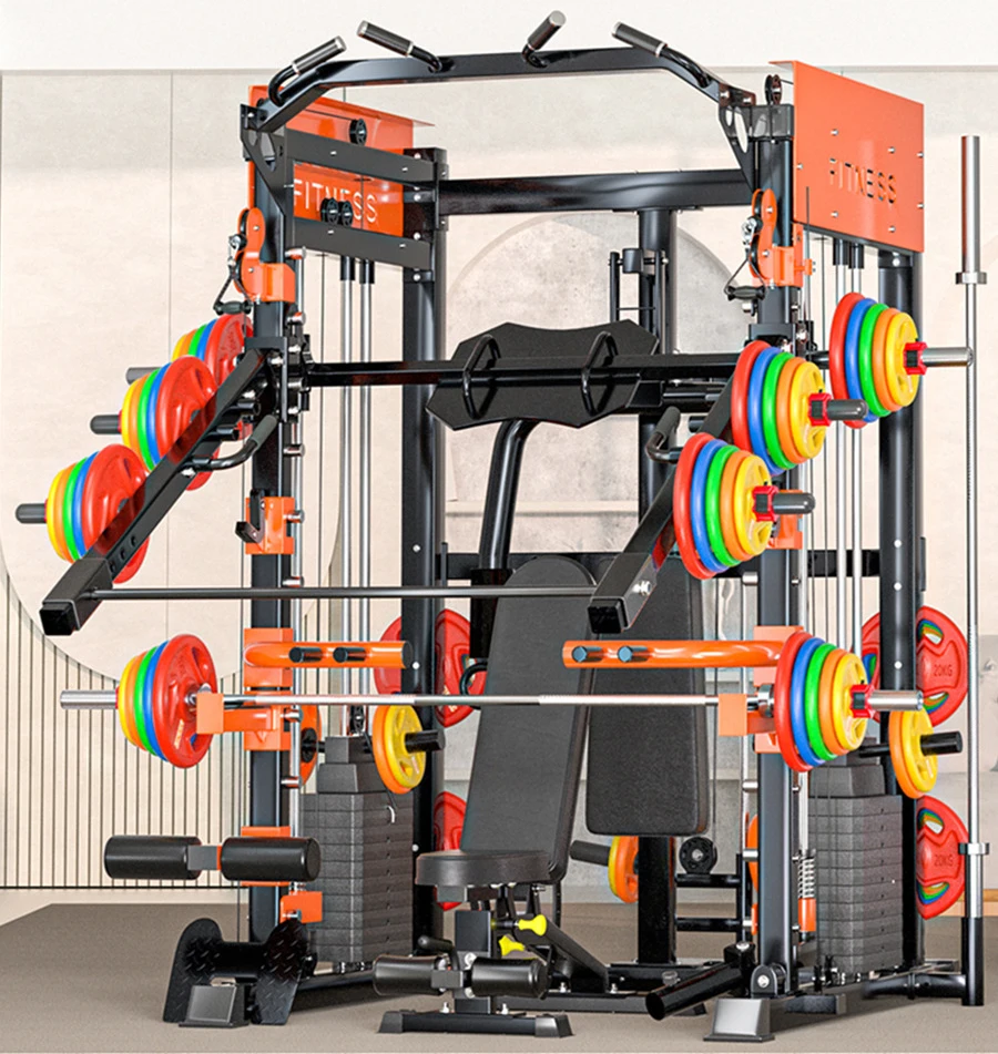 Large Integrated Trainer Home Fitness Equipment Multi-Function Station for Commercial Use Squat Gantry Bench Press Frame