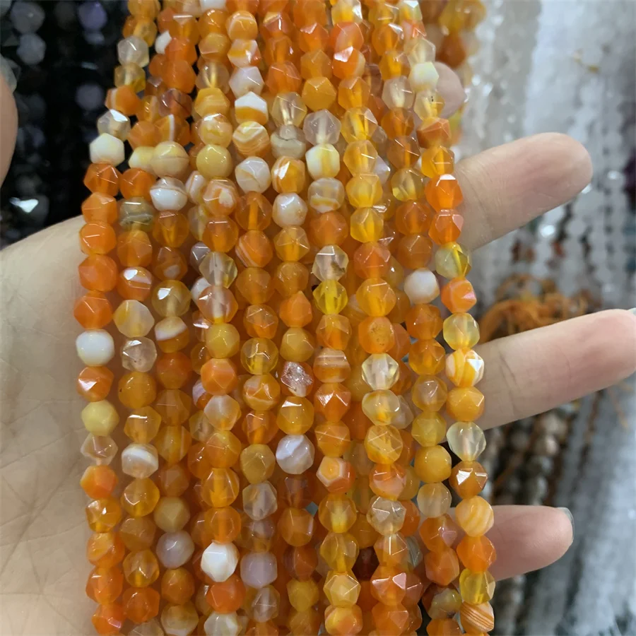 Hui Rui Wholesale 6mm Round Faceted Natural Stone Beads Jasper Agate Quartz Beads Loose Gemstone Beads For Jewelry Making