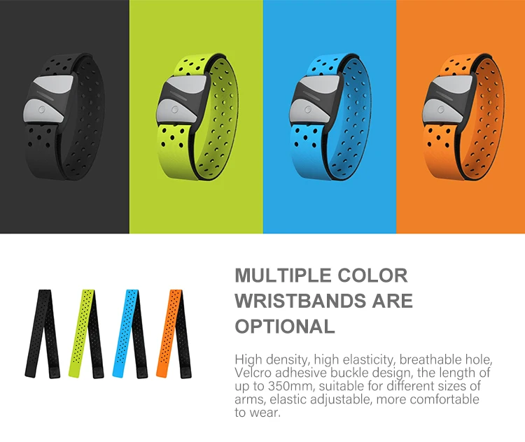 BLE ANT+ Heart Rate Monitor Armband Rechargeable Waterproof Armband Heart Rate Monitor