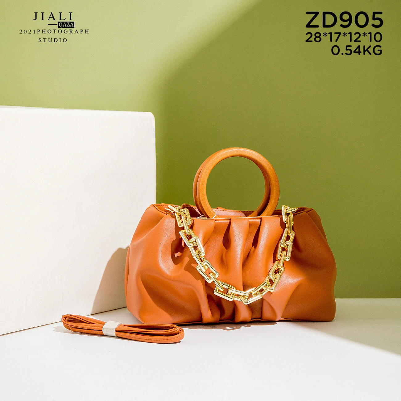 ZD905 Wholesale Pu Leather Wooden Handle Guangzhou Designer Handbag Luxury Trendy Bags Women Handbags Ladies