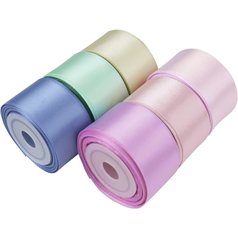 OCO Wholesale 1.5cm Single_double Faced Satin Ribbon Gift Printed Ribbon Roll 100 Polyester Custom Logo Printed Satin Ribbon