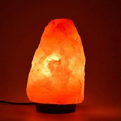 
Himalayan Salt Lamp with Natural Crystal Chunks, Dimmer Cord and Classic Wood Base Premium Quality Authentic from Pakistan 