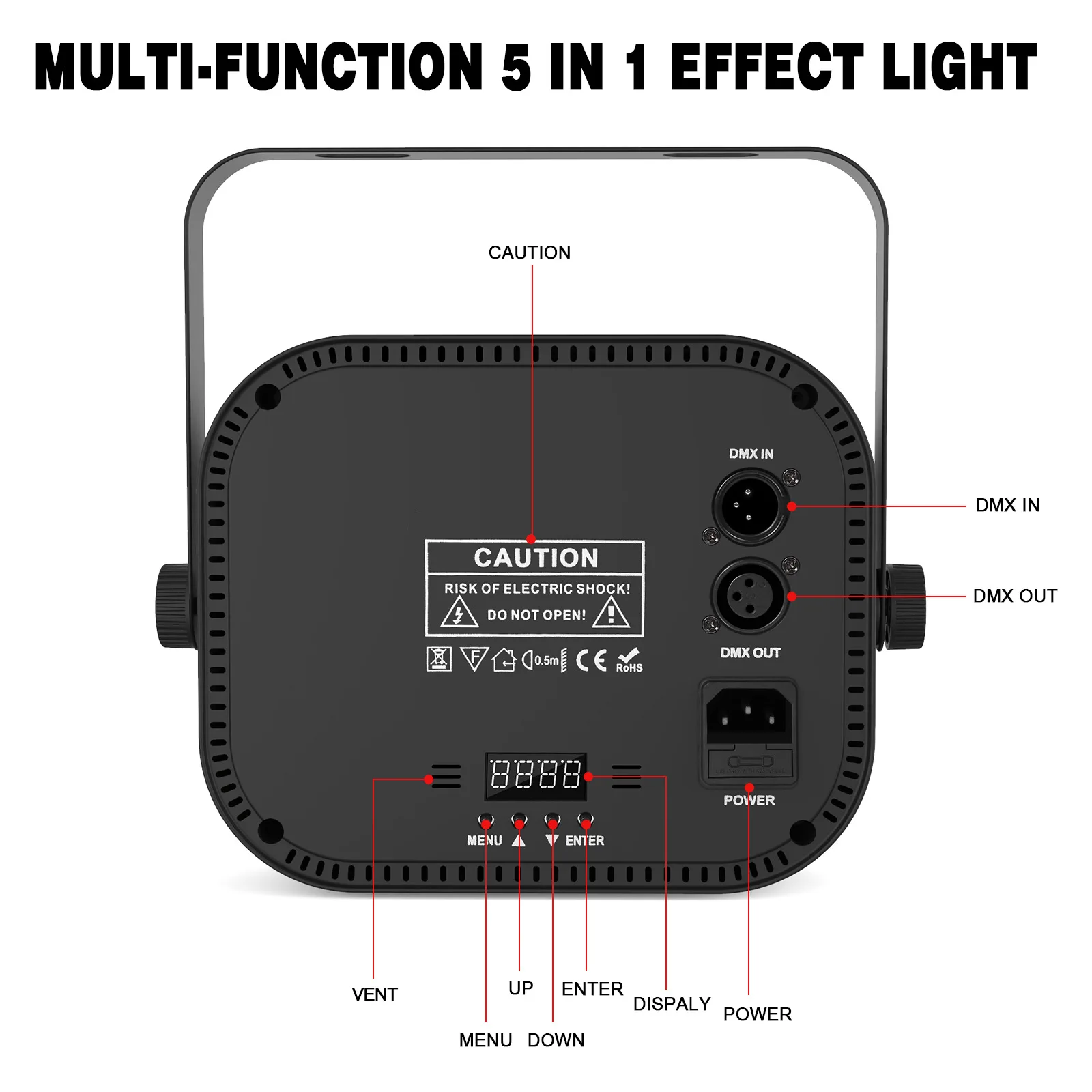 CrxSunny 60W 5 in 1 DJ Strobe Lights with RGBW Effect Party Stage Lighting For KTV Disco Nightclub Flash Light