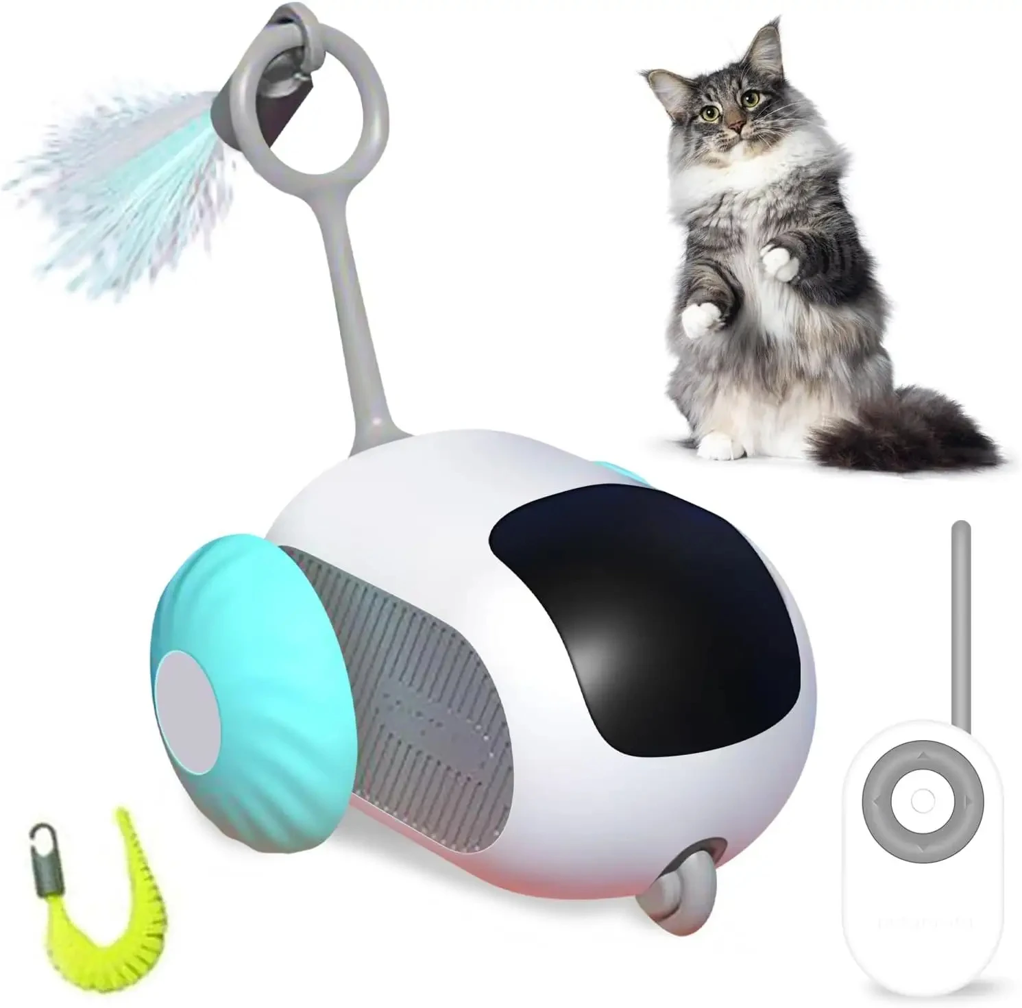 Qbellpet 2024 New Interactive cat toy indoor USB charging toy Smart remote control car moving mouse Smart Electric pet cat toy