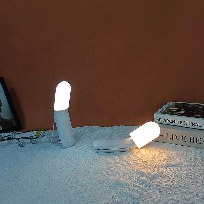 New Portable Rechargeable Phone Shaped Creative Bedside Lamp Bedroom Wall Mounted Table Stand Touch Dimmable LED Night Light