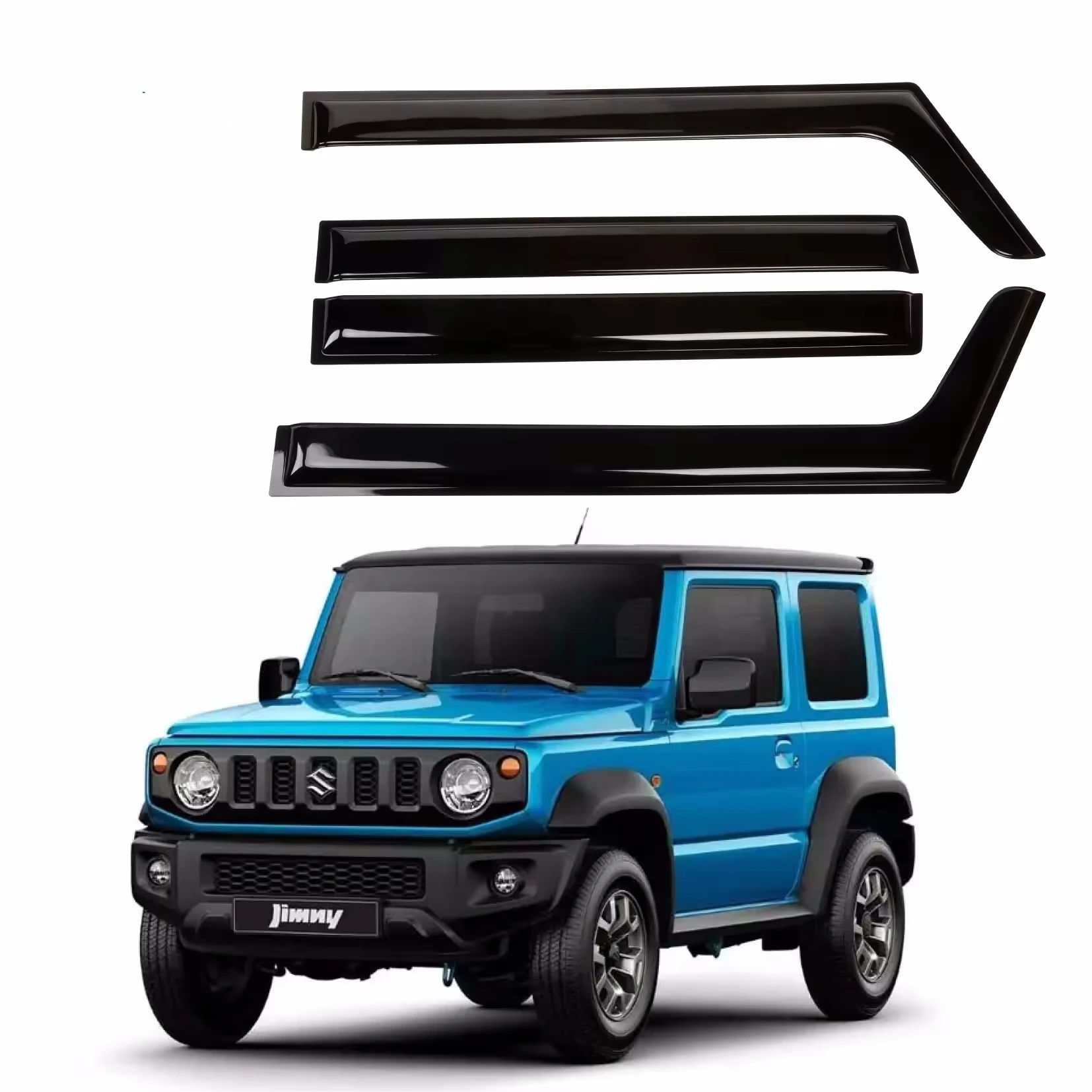 TELLIKA jimny аксессуары Черный Автомобильный солнцезащитный щит защита от дождя дефлекторы навес козырек для Suzuki JB74 2018 2019 JB64