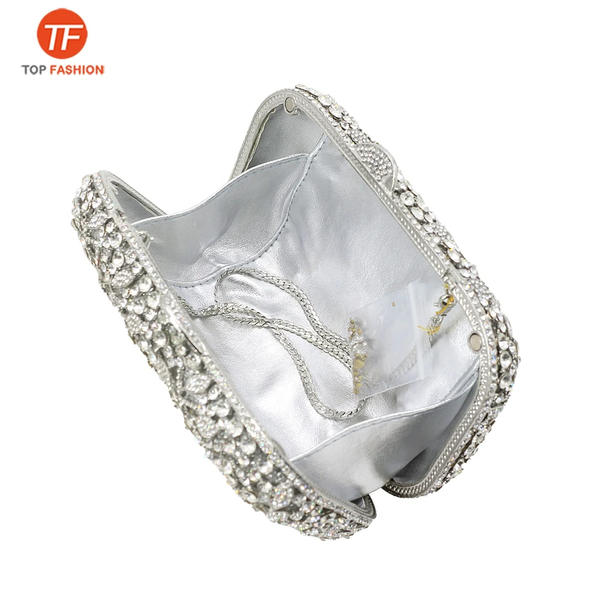 China Factory Wholesales Nice Crystal Rhinestone Clutch Evening Bag for Formal Party 2 Foral Clutch Purse
