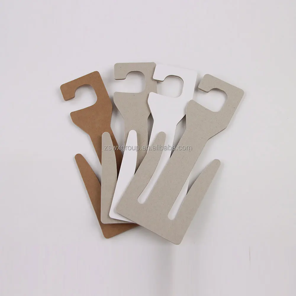 Custom Store Shop Logo Pulp Paper Hangers Cardboard Small Shoe Hanger Hooks Display