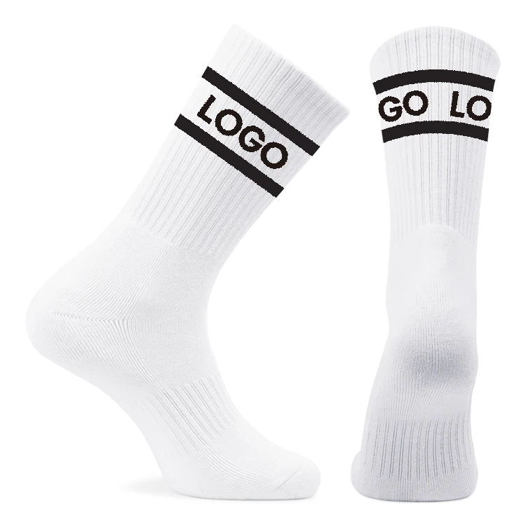 Customize Cotton Socks Plain Cushioned Thick Thermal OEM Blank Solid Unisex Custom High Quality School White Breathable Black