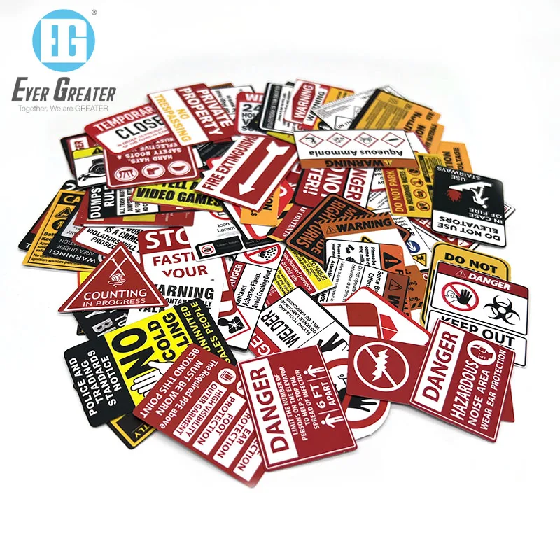 Adhesive Vinyl Waterproof Safety Stickers Custom Laptop Logo Printing Warning Stickers for Car Decals