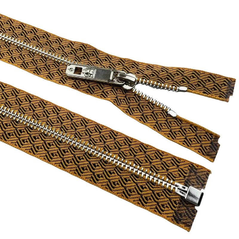 2022 New Clothing Zipper Plastic Bag No. 5 Metal Plaid Fabric With Open End Metal Zipper