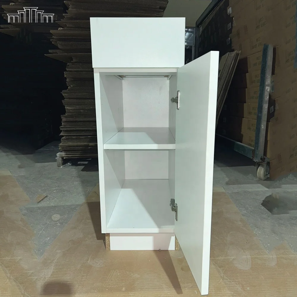 China/Vietnam Factory Direct Frameless 18mm Particle Board Flat Panel Cabinet Door Chip Board Kitchen Cabinets In White Melamine