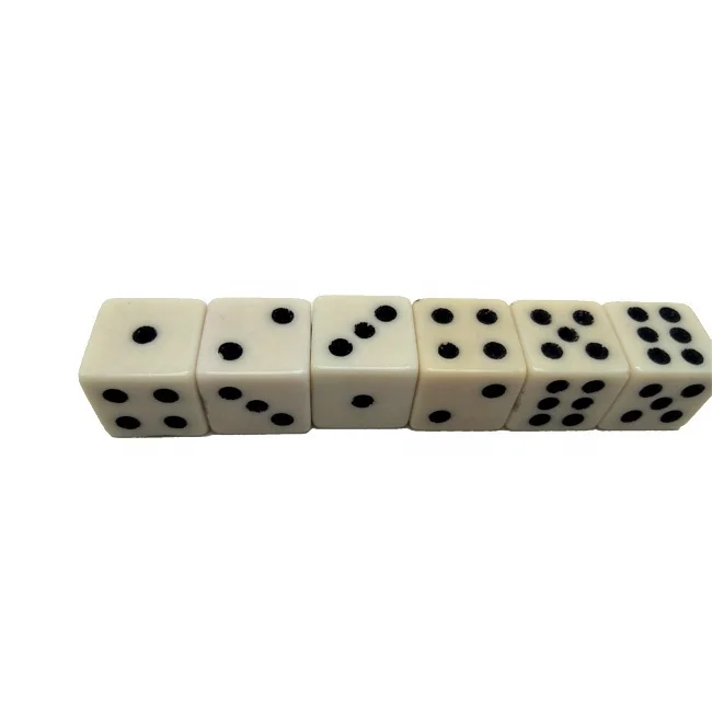 16mm unique design beige square corner dice with black dots