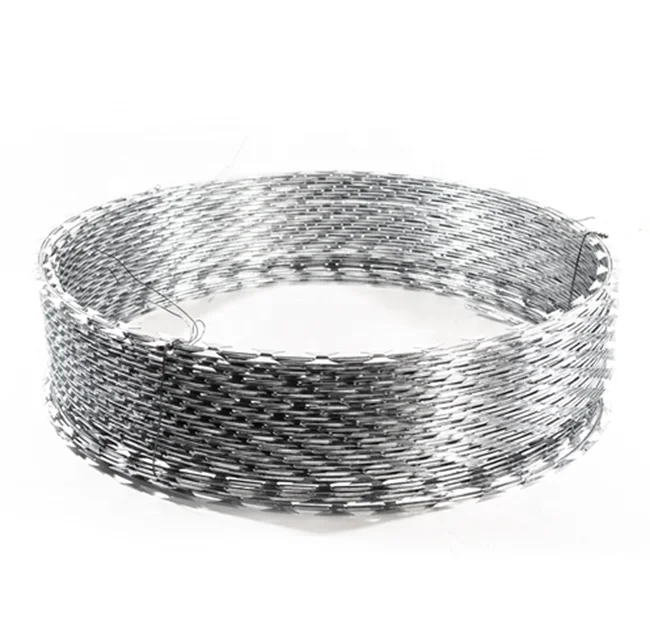 Bto 22 Galvanized Concertina Barbed Security Wire for Military Stainless Steel Hot Dipped Razor Barbed Wire Price For Sale