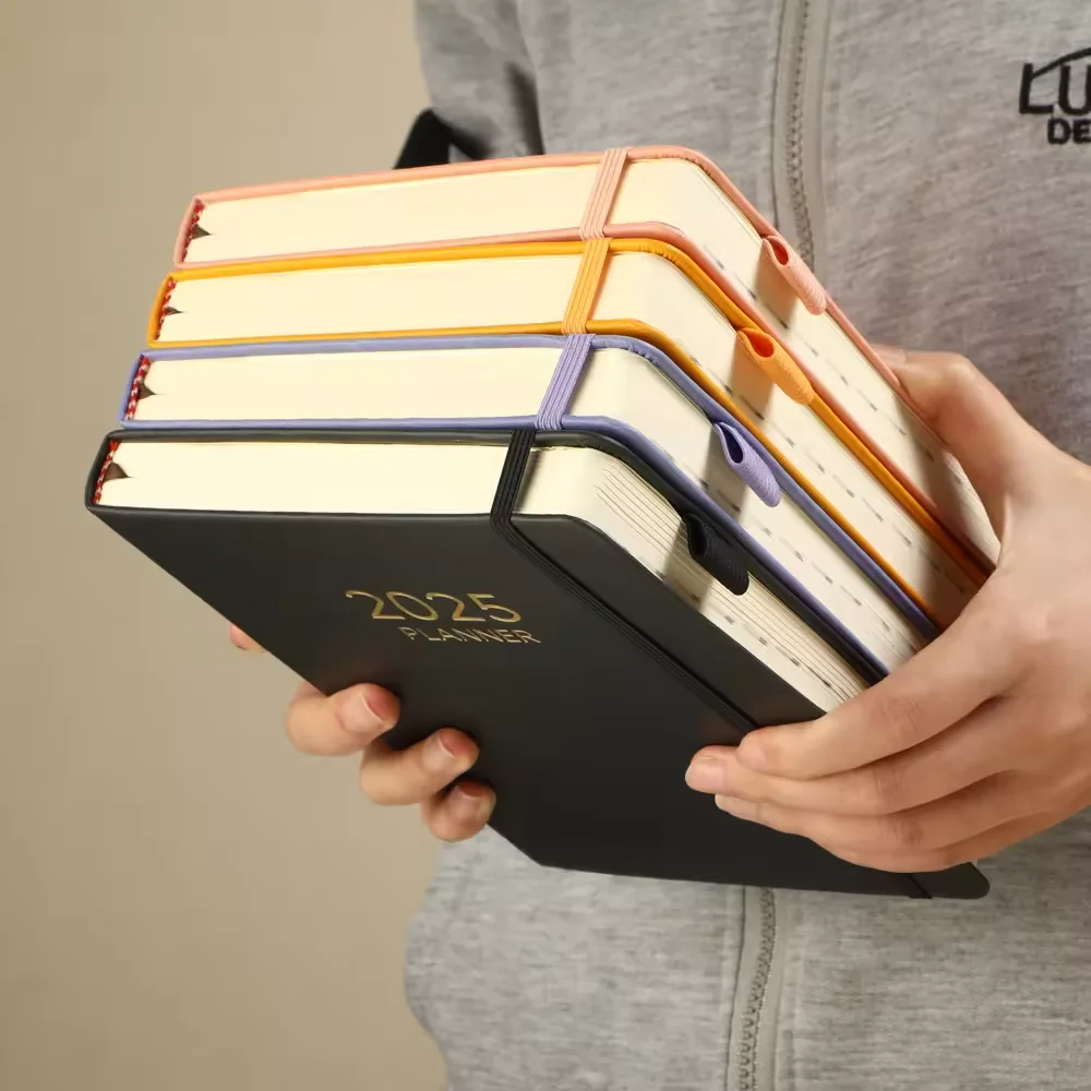 Hot Selling A5 Hardcover Luxury 2025 New Design Notebook Promotional Pu Leather Lined Notebook Custom Journal