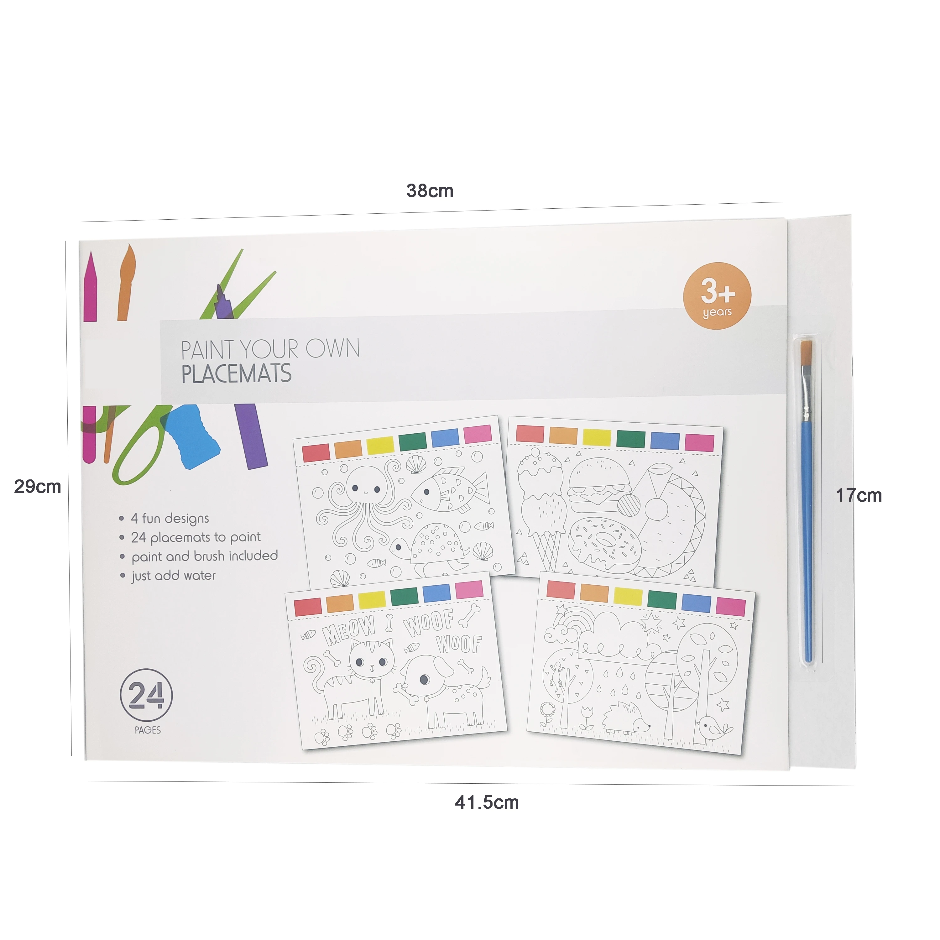 6 colors watercolor book Kids Painting watercolor paper pad with Pigment and Brush