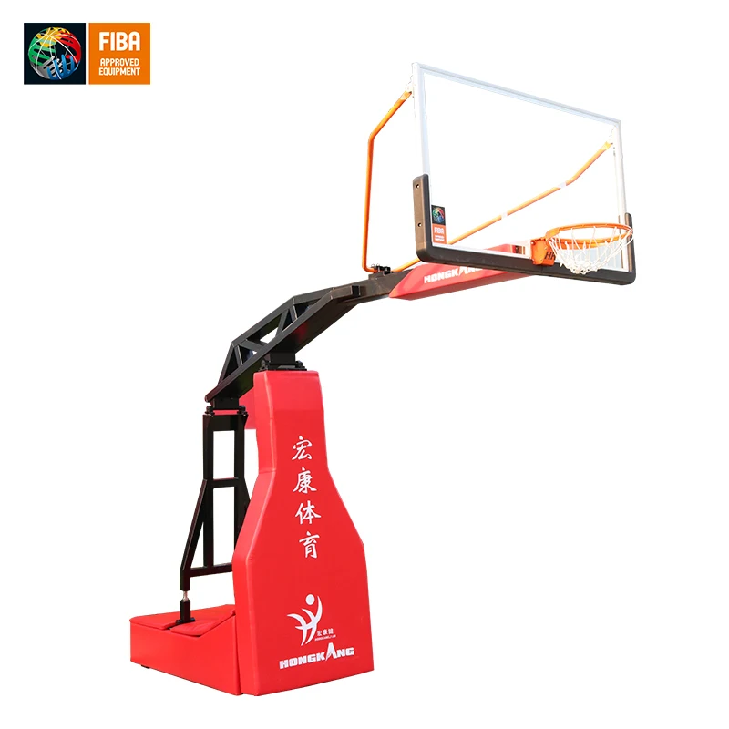 FIBA  approved  heavy- duty  Plain Base  basketball stand basketball hoop  HKF -1007