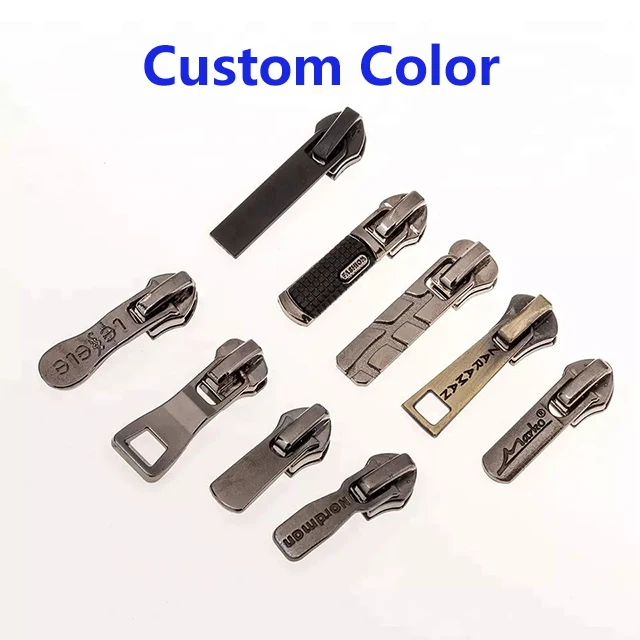Fashionable Auto Lock Metal Slider Custom Zinc Alloy Slider Puller Zipper Head For Bag Clothing Metal Zipper Slider Puller