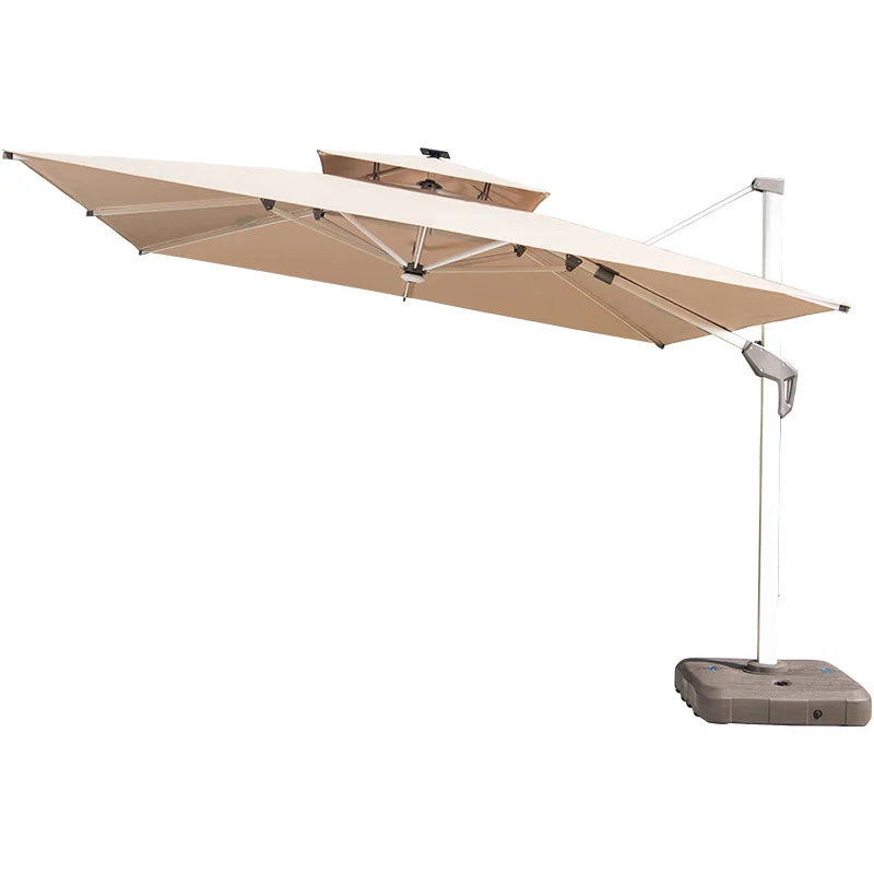 3m by 4m roma square patio umbrellas aluminum heavy duty solar powered led lights restaurant outdoor parasol