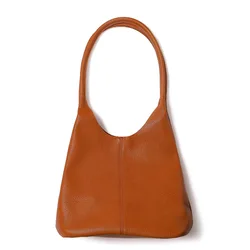 Women Fashion Pu Leather Handbag Retro All-match Shoulder Bag Simple Soft Surface Large Capacity Tote Bag