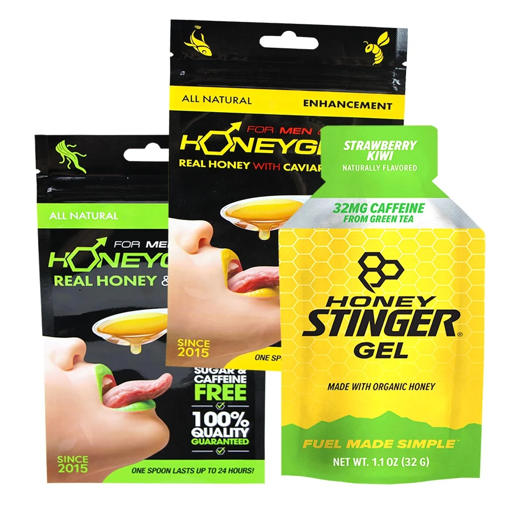 Empty! Royal Honey Pouch Liquid Packaging Bag Emballage Alimentaire Bottle Shape Rhino Real Honey Sachet Bags